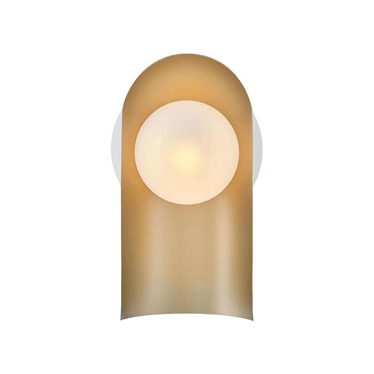 Kassidy Wall Sconce 10", White and Satin Brass