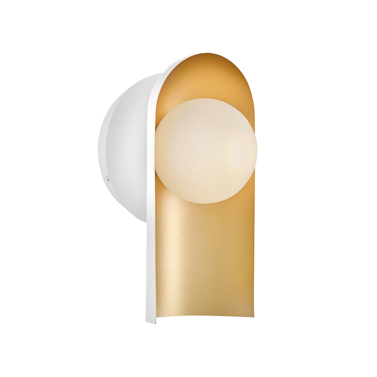 Kassidy Wall Sconce 10", White and Satin Brass