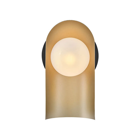 Kassidy Wall Sconce 10", Black and Satin Brass