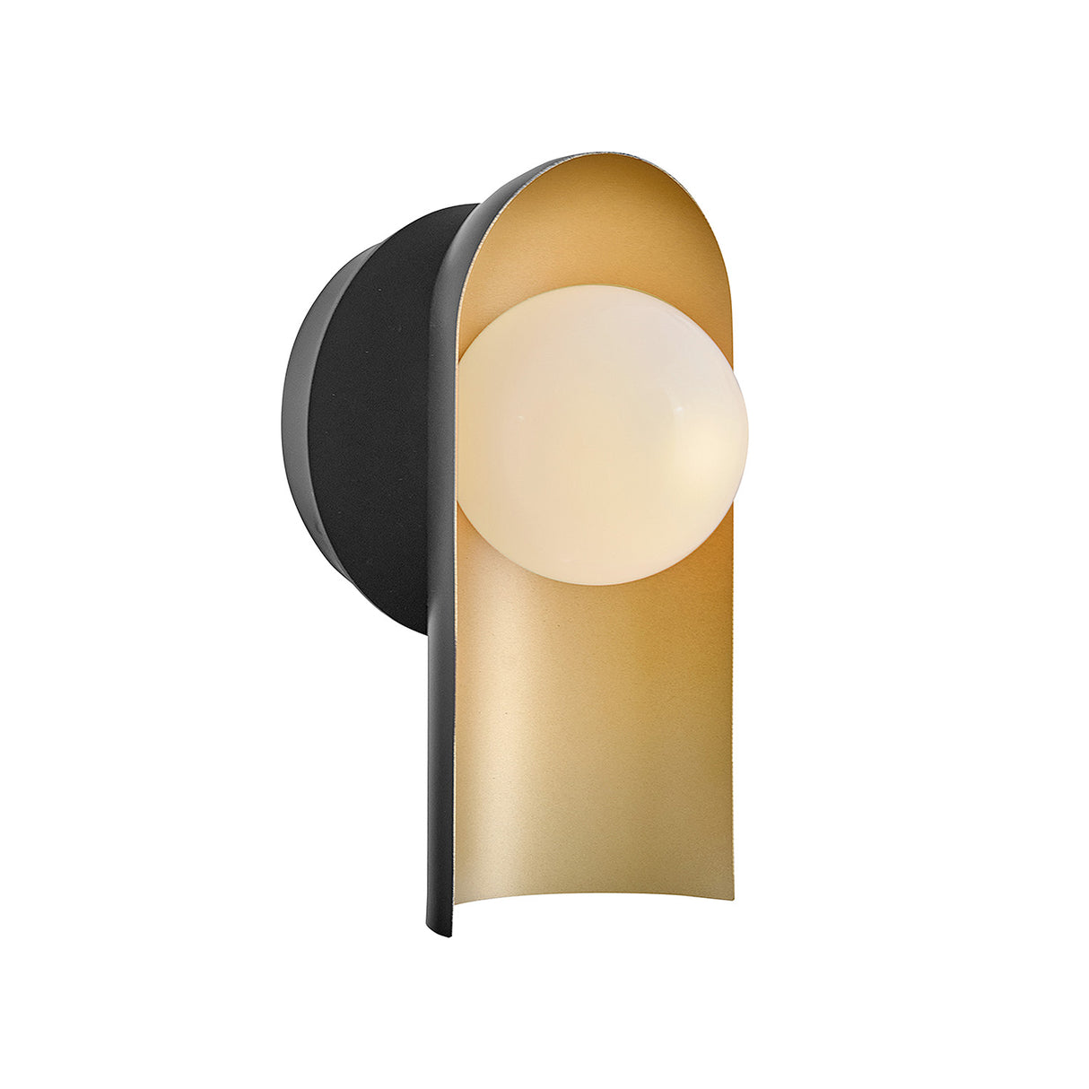 Kassidy Wall Sconce 10", Black and Satin Brass