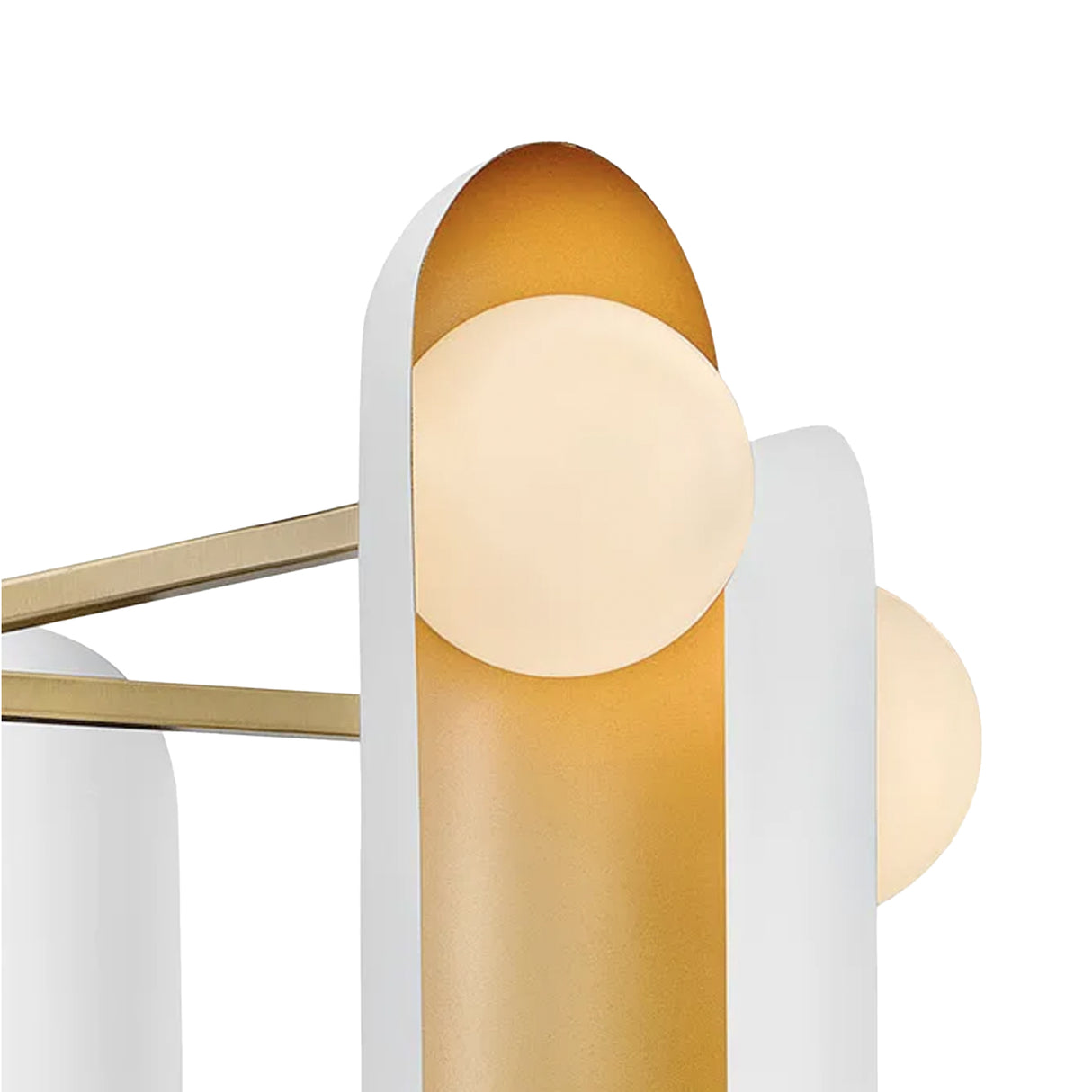 Kassidy 6 Light Chandelier 30", White and Satin Brass