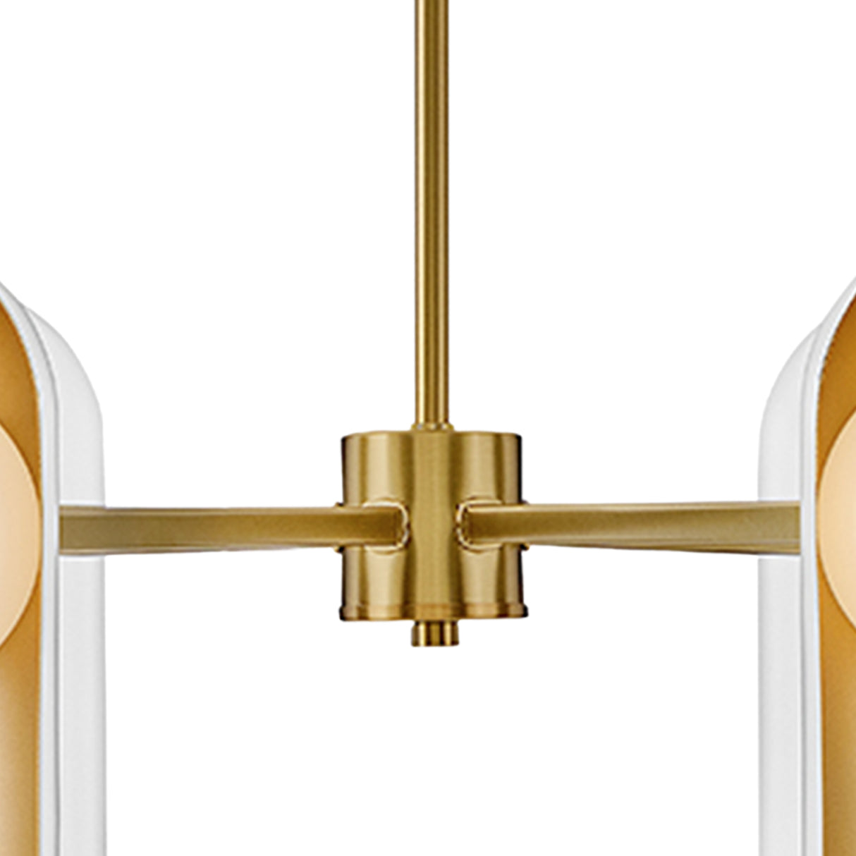 Kassidy 6 Light Chandelier 30", White and Satin Brass