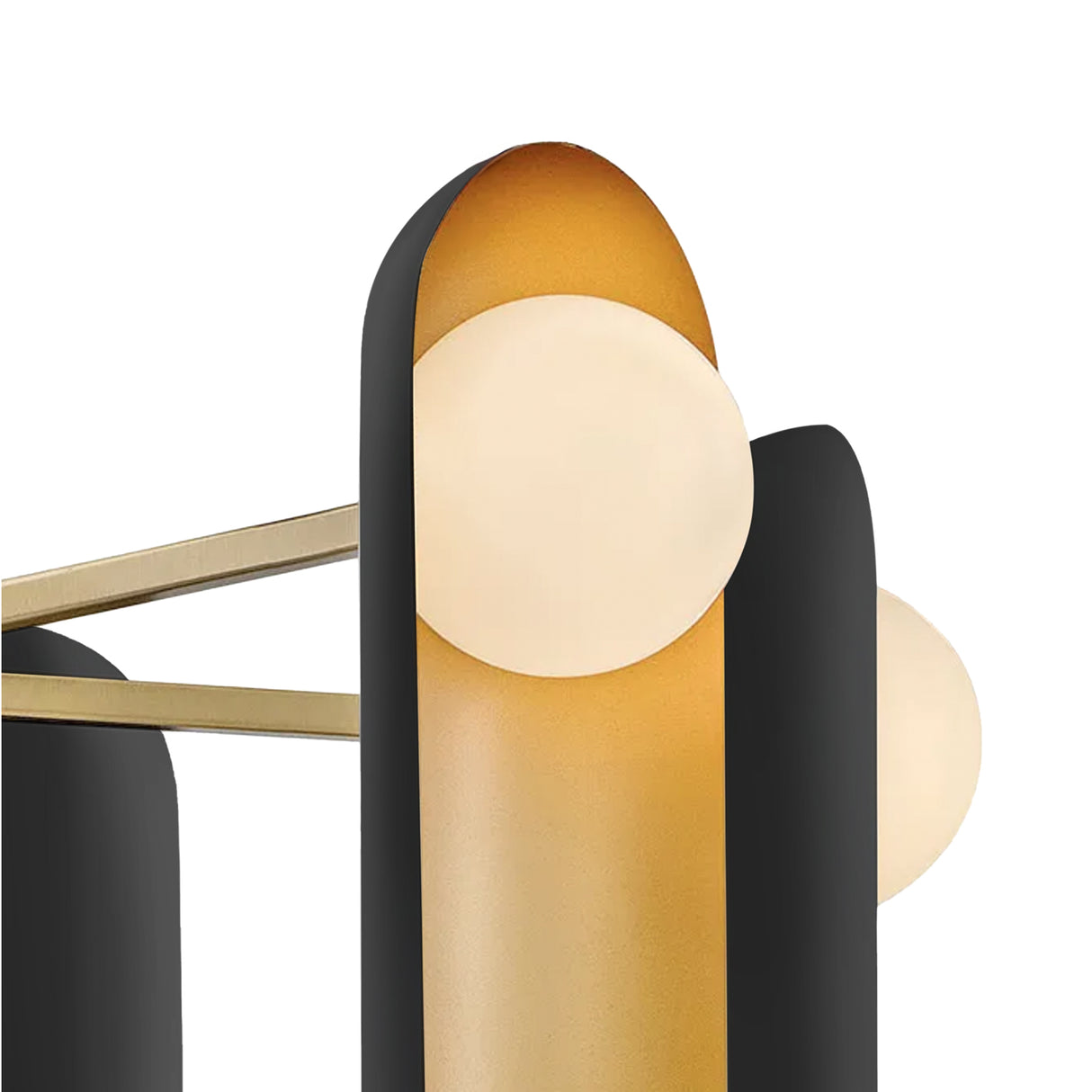 Kassidy 6 Light Chandelier 30", Black and Satin Brass