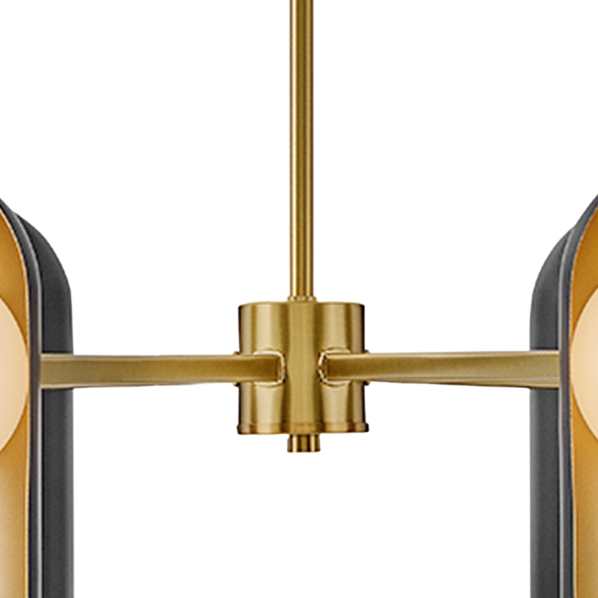 Kassidy 6 Light Chandelier 30", Black and Satin Brass