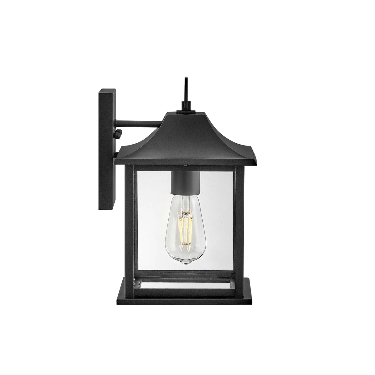Lorraine Outdoor Wall Light, Small 12" Black
