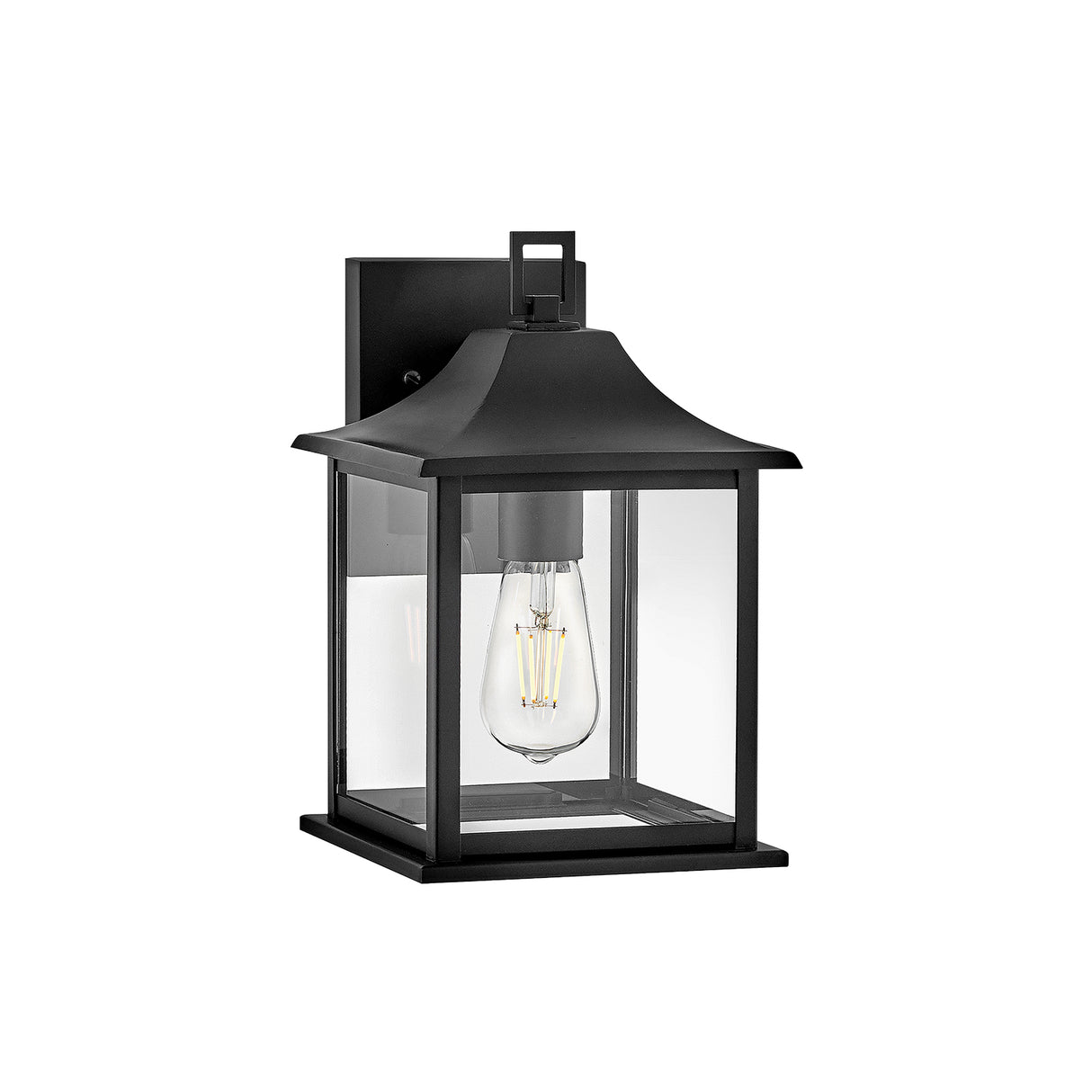 Lorraine Outdoor Wall Light, Small 12" Black