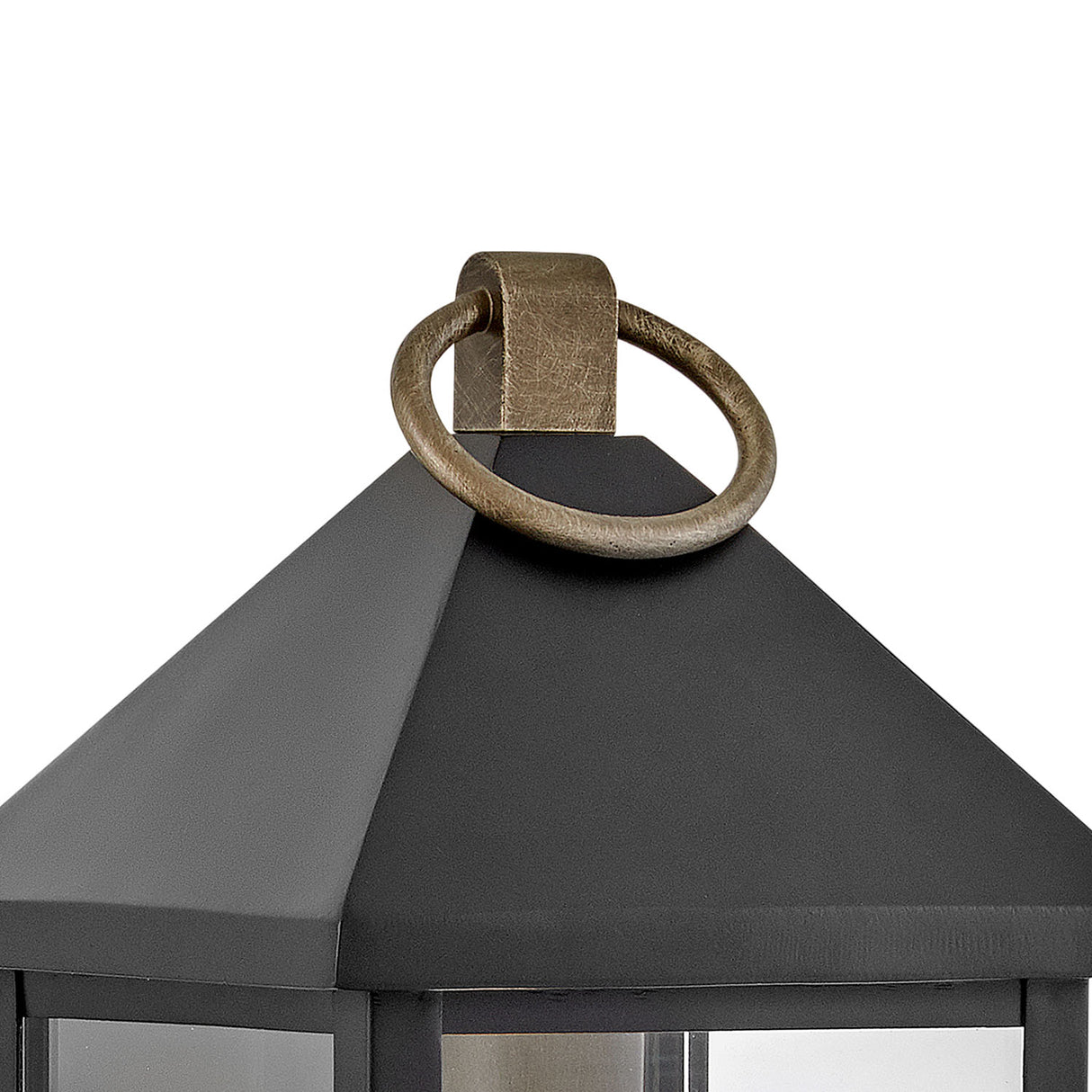 Jameson Outdoor Wall Light, Small 13" Black with Brass Accents