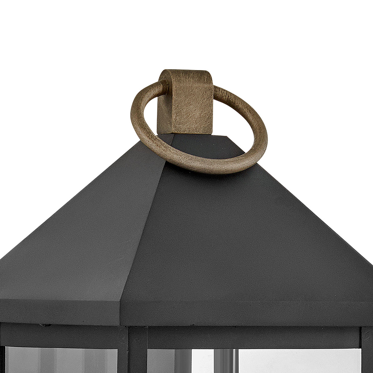 Jameson Outdoor Wall Light, Medium 18" Black with Brass Accents
