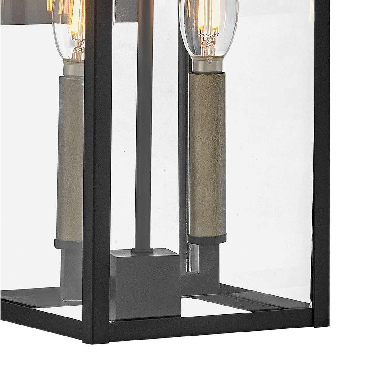 Jameson Outdoor Wall Light, Medium 18" Black with Brass Accents