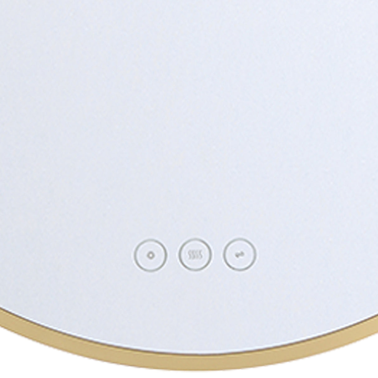 Palmer Large LED Oval Mirror 21" x 45", Satin Brass and Alabaster