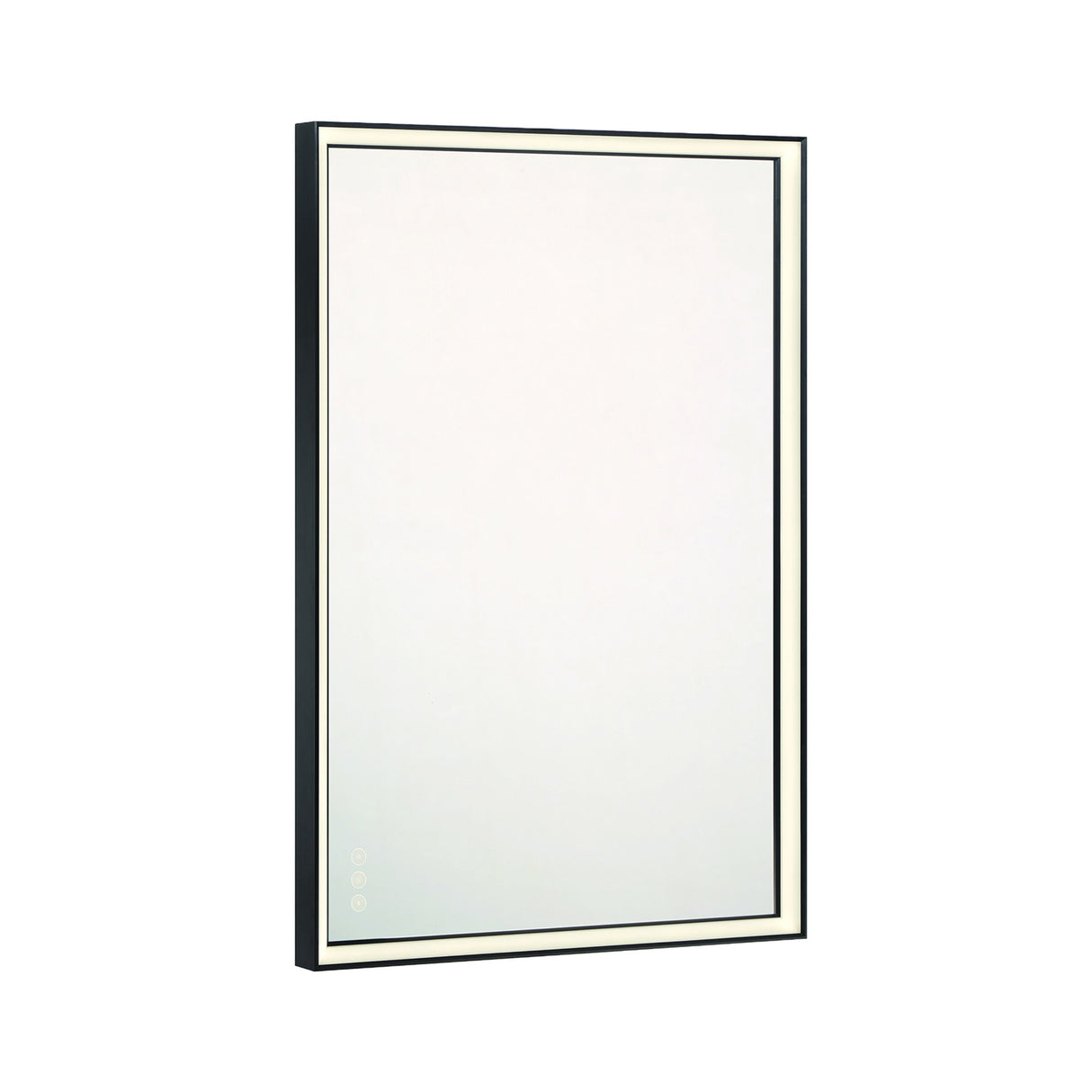 Albin Medium LED Rectangular Mirror 24" x 36", Brushed Black