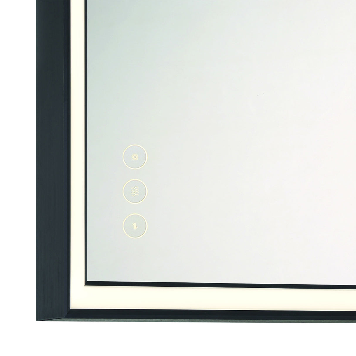 Albin Medium LED Rectangular Mirror 24" x 36", Brushed Black