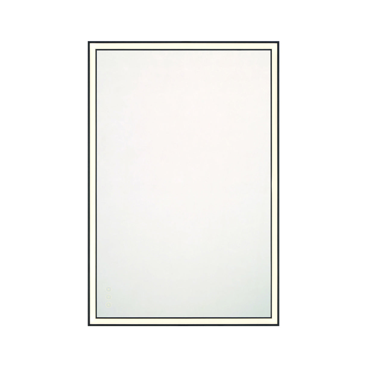 Albin Medium LED Rectangular Mirror 24" x 36", Brushed Black