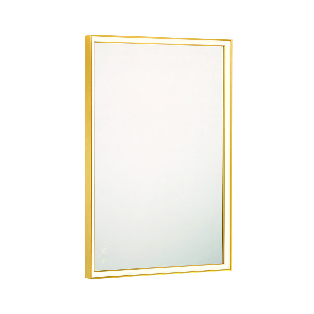 Albin Medium LED Rectangular Mirror 24" x 36", Brushed Brass