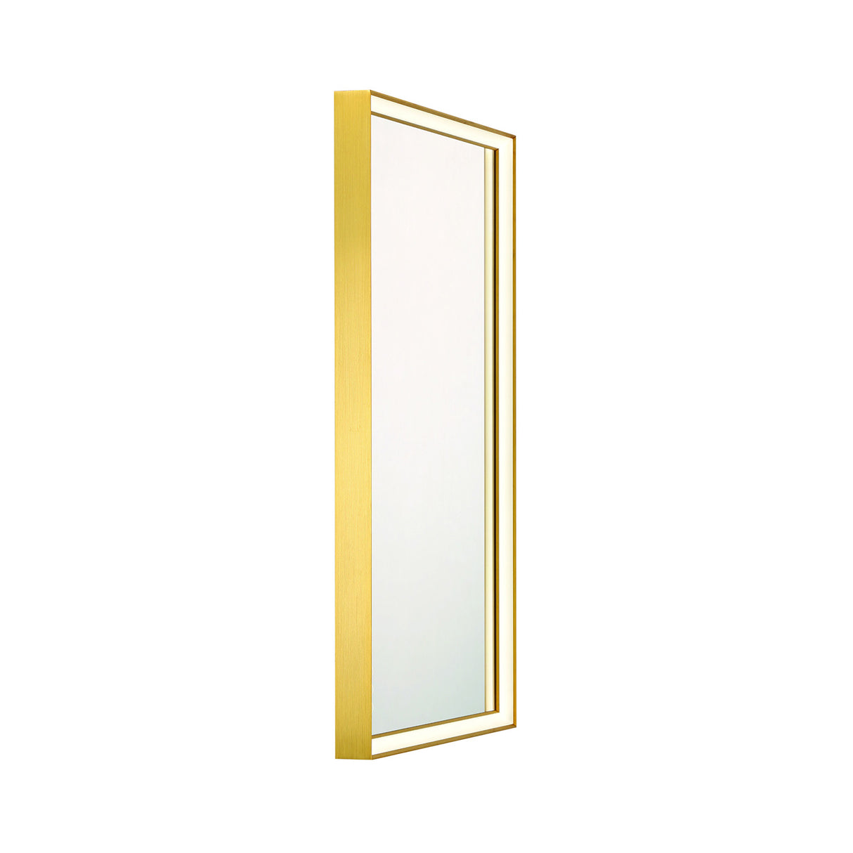 Albin Medium LED Rectangular Mirror 24" x 36", Brushed Brass