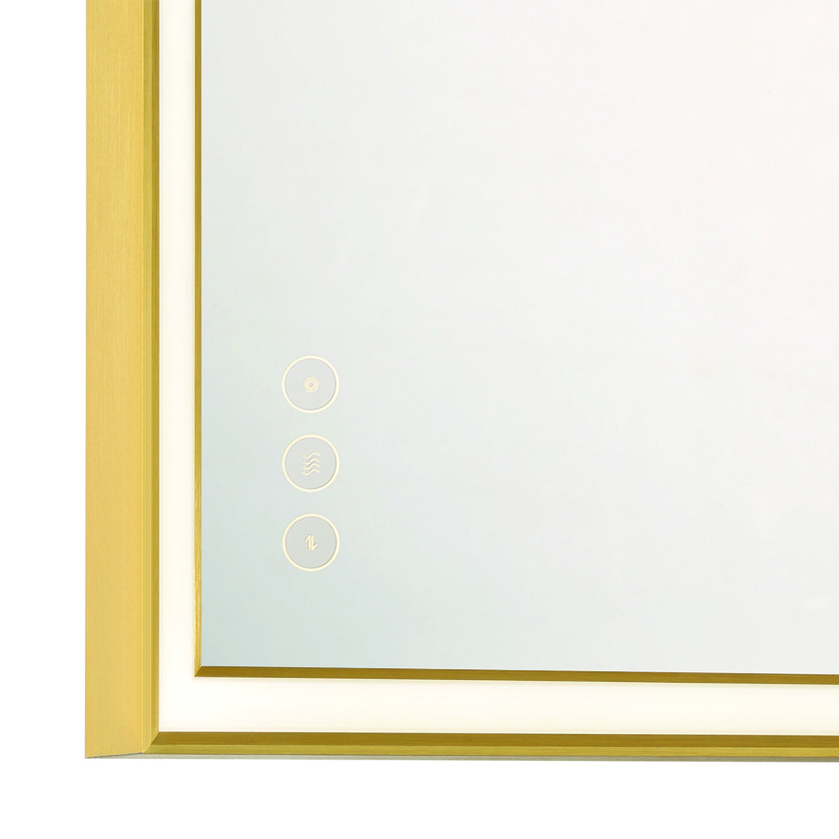 Albin Medium LED Rectangular Mirror 24" x 36", Brushed Brass