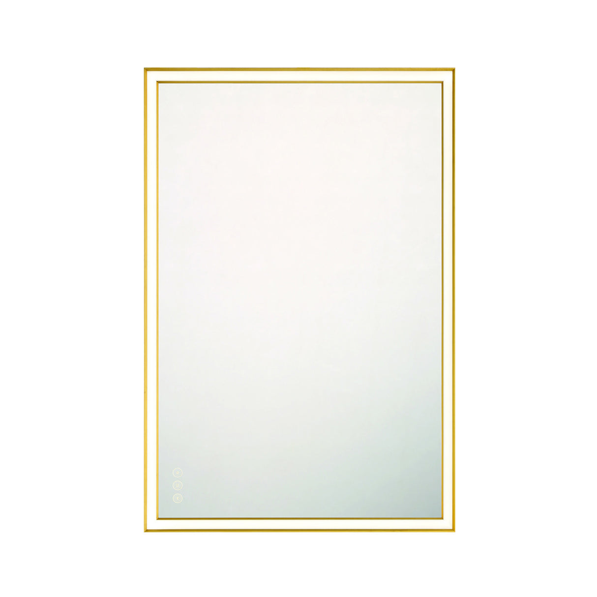 Albin Medium LED Rectangular Mirror 24" x 36", Brushed Brass
