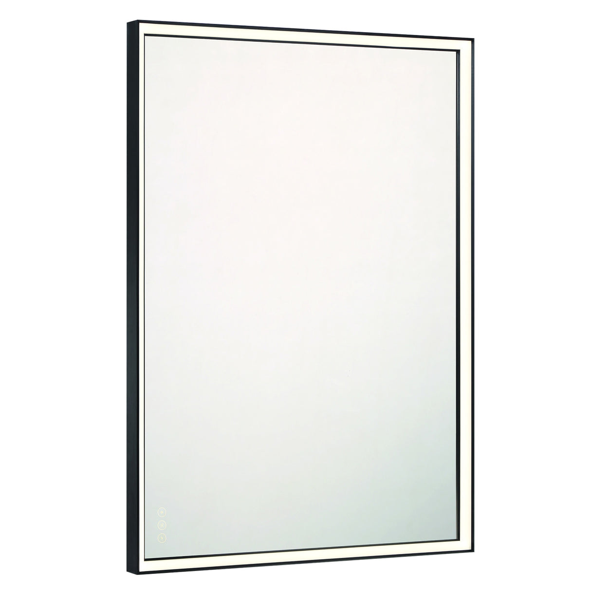 Albin Large LED Rectangular Mirror 30" x 42", Brushed Black