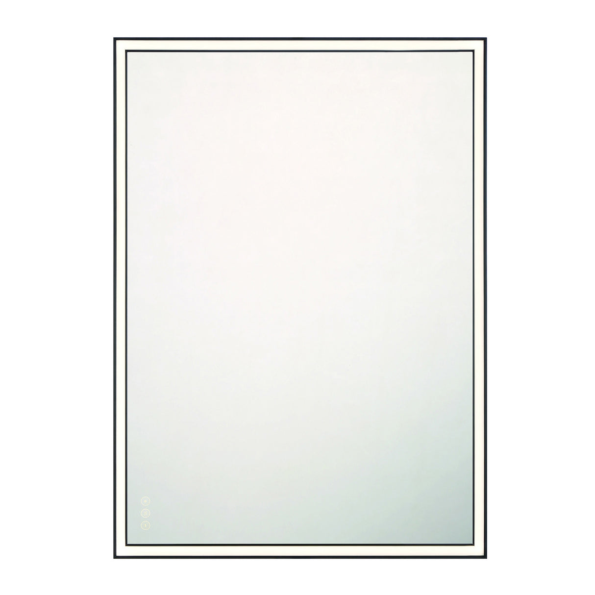 Albin Large LED Rectangular Mirror 30" x 42", Brushed Black