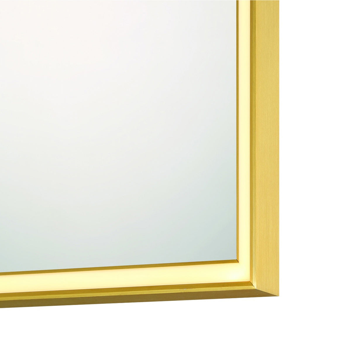 Albin Large LED Rectangular Mirror 30" x 42", Brushed Brass