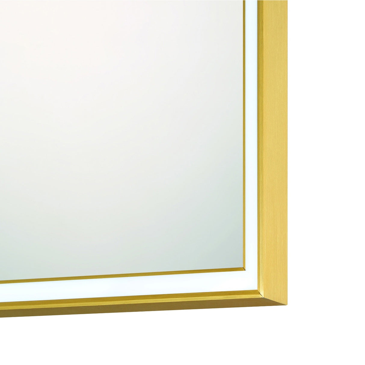 Albin Large LED Rectangular Mirror 30" x 42", Brushed Brass