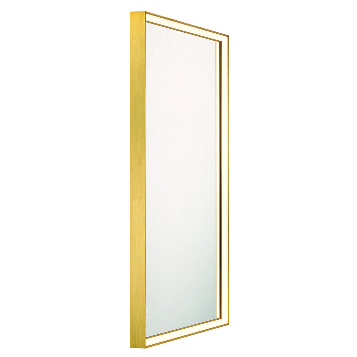 Albin Large LED Rectangular Mirror 30" x 42", Brushed Brass