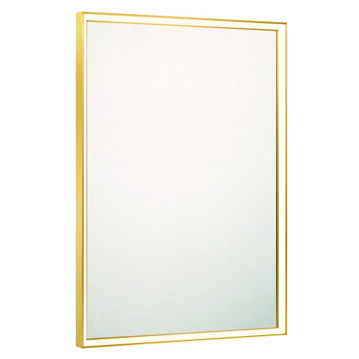 Albin Large LED Rectangular Mirror 30" x 42", Brushed Brass