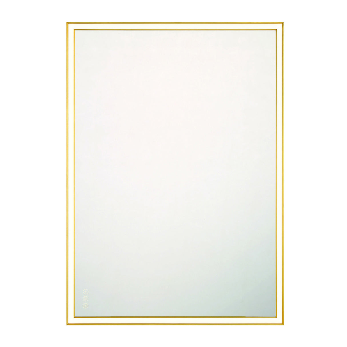 Albin Large LED Rectangular Mirror 30" x 42", Brushed Brass