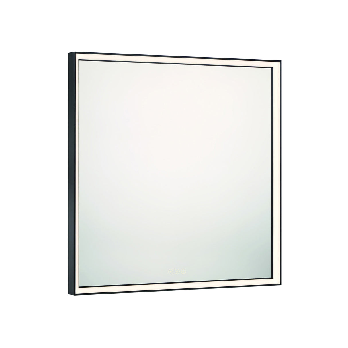 Albin Medium LED Square Mirror 32" x 32", Brushed Black