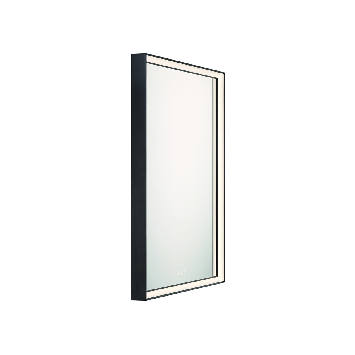 Albin Medium LED Square Mirror 32" x 32", Brushed Black