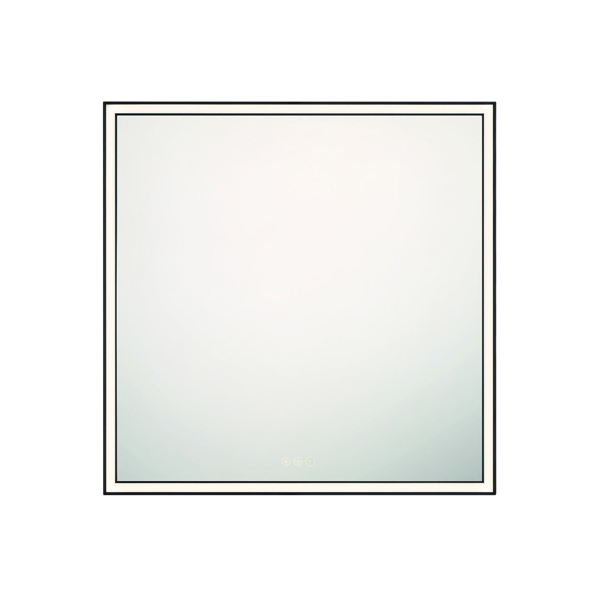 Albin Medium LED Square Mirror 32" x 32", Brushed Black