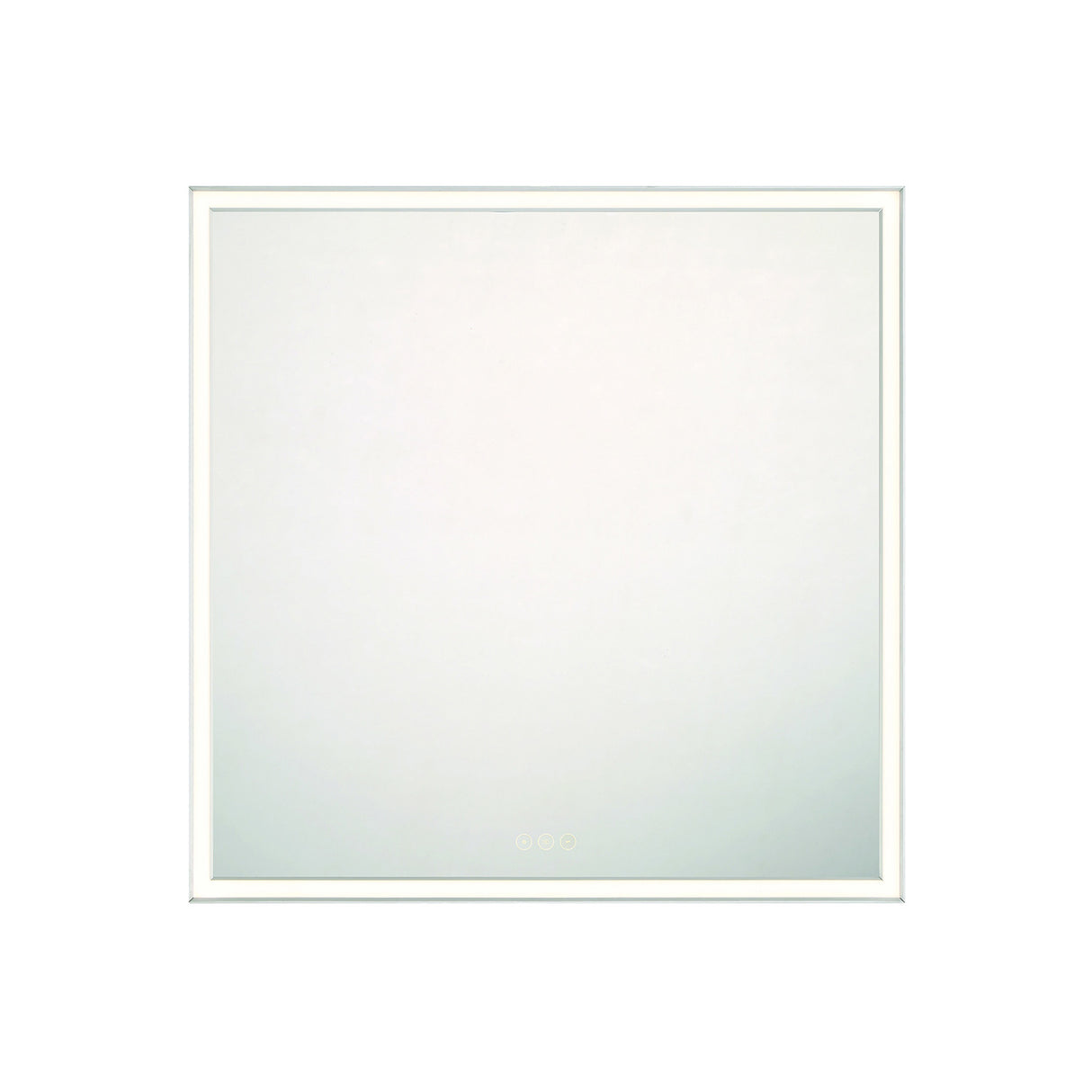 Albin Medium LED Square Mirror 32" x 32", Brushed Nickel