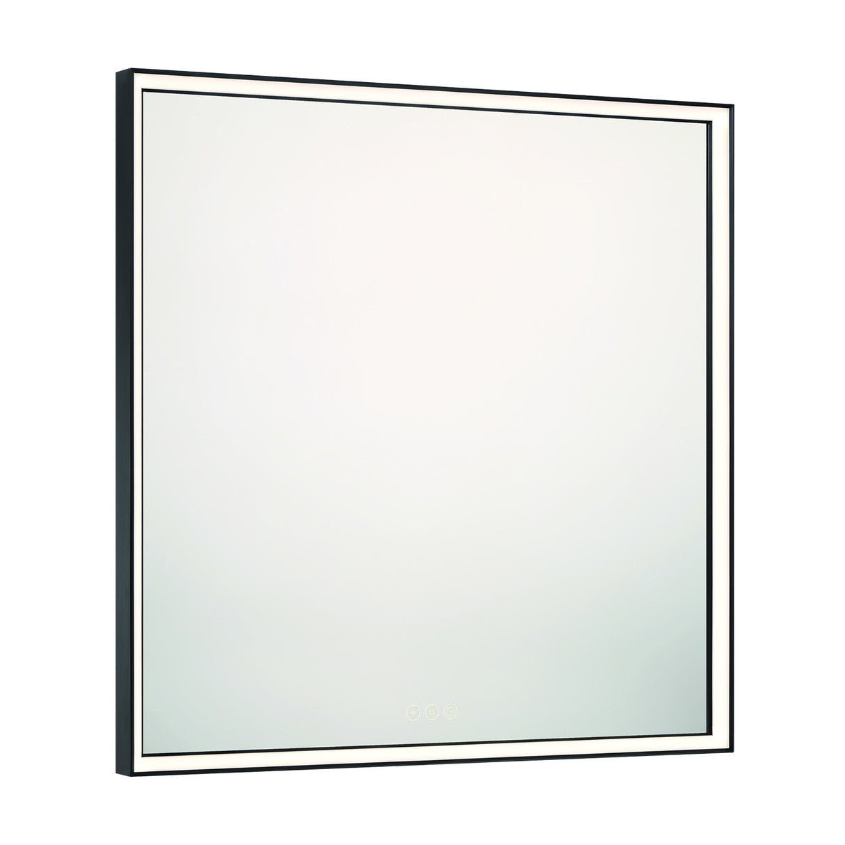 Albin Large LED Square Mirror 36" x 36", Brushed Black