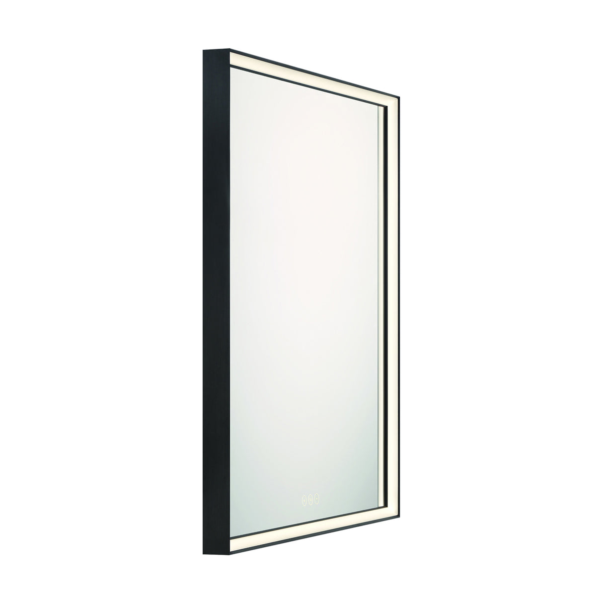Albin Large LED Square Mirror 36" x 36", Brushed Black