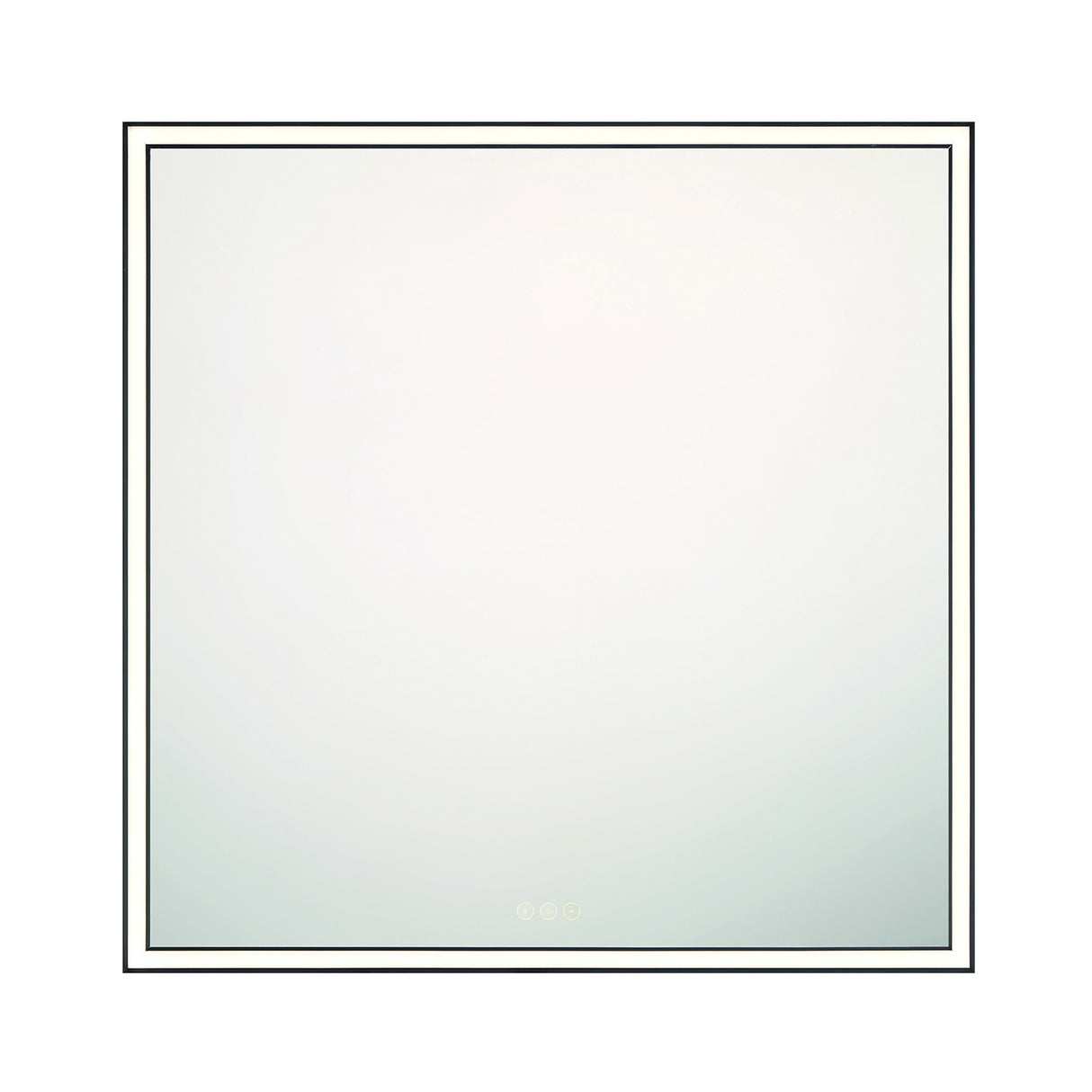 Albin Large LED Square Mirror 36" x 36", Brushed Black