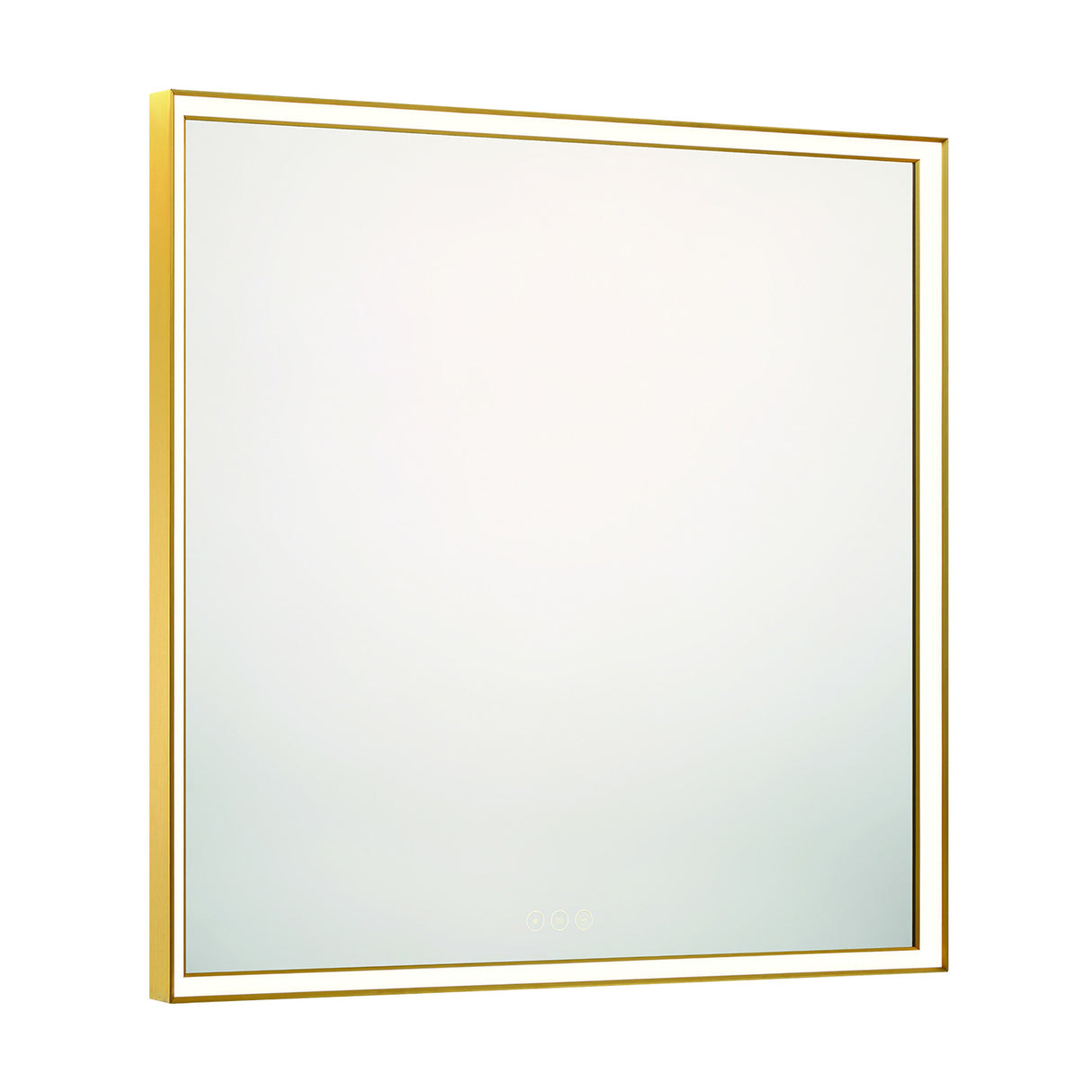 Albin Large LED Square Mirror 36" x 36", Brushed Brass