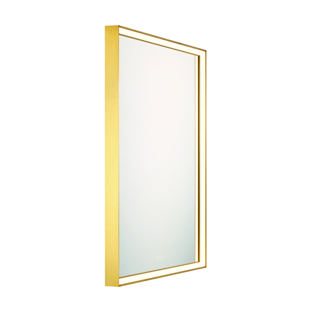 Albin Large LED Square Mirror 36" x 36", Brushed Brass