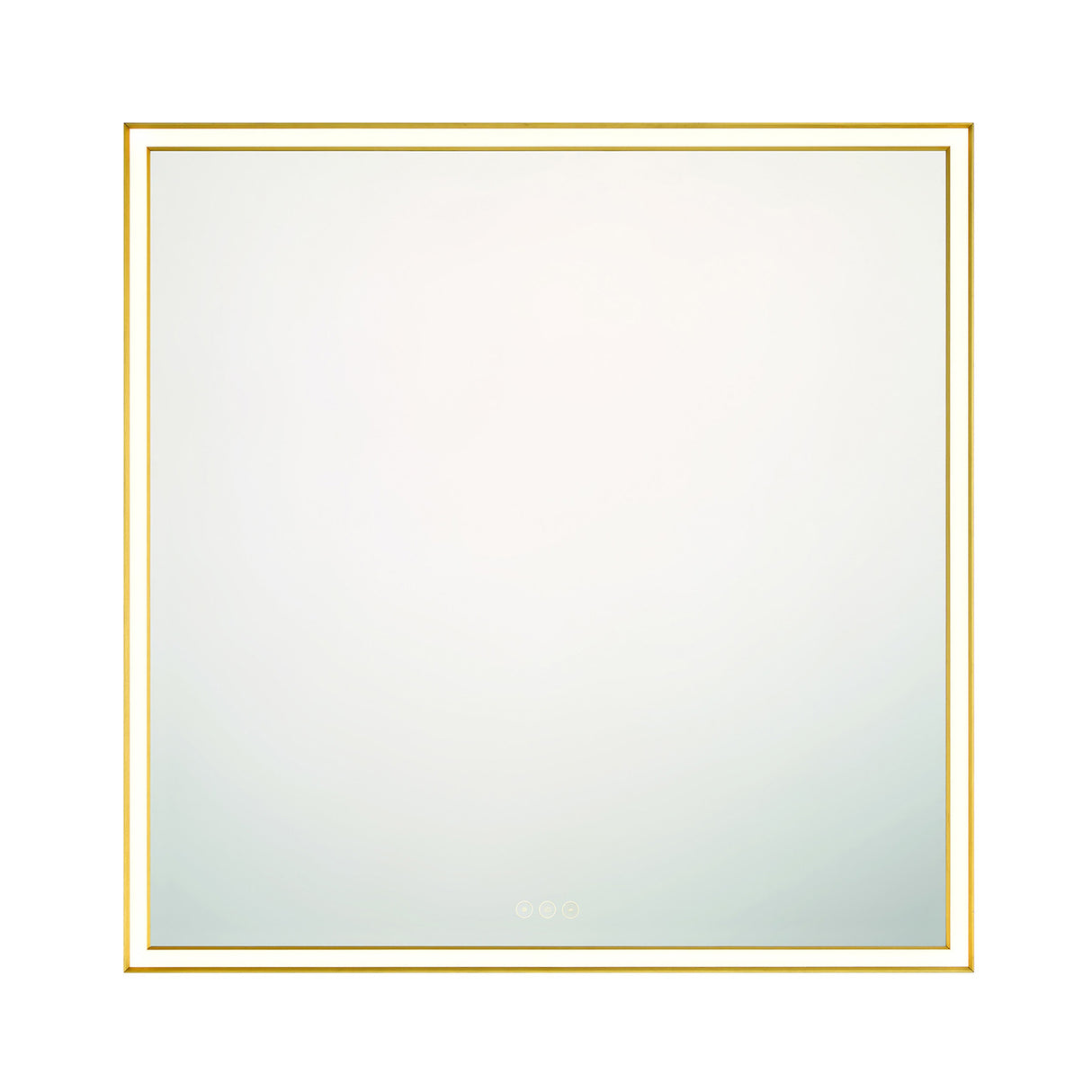 Albin Large LED Square Mirror 36" x 36", Brushed Brass
