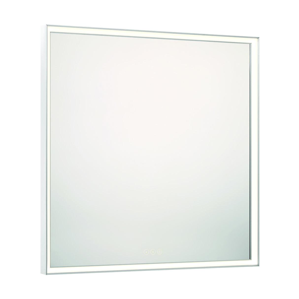 Albin Large LED Square Mirror 36" x 36", Brushed Nickel