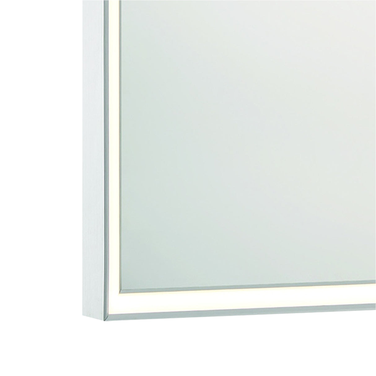 Albin Large LED Square Mirror 36" x 36", Brushed Nickel