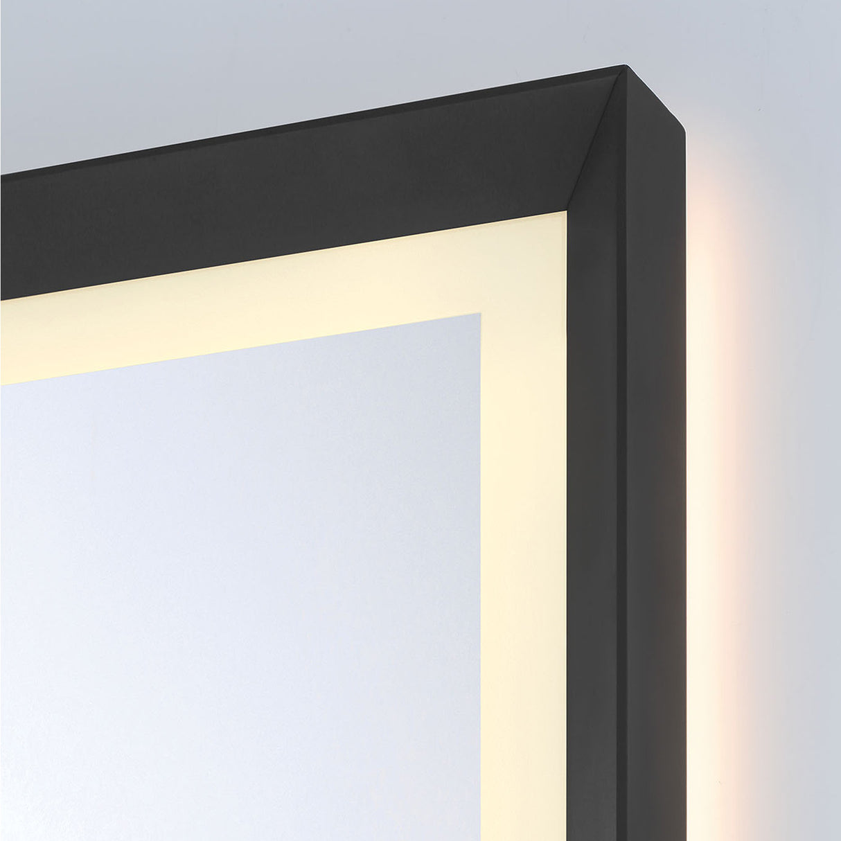 Norma Large LED Rectangular Mirror 30" x 42", Brushed Black