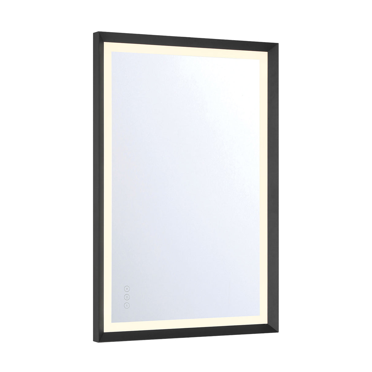 Norma Medium LED Rectangular Mirror 24" x 36", Brushed Black