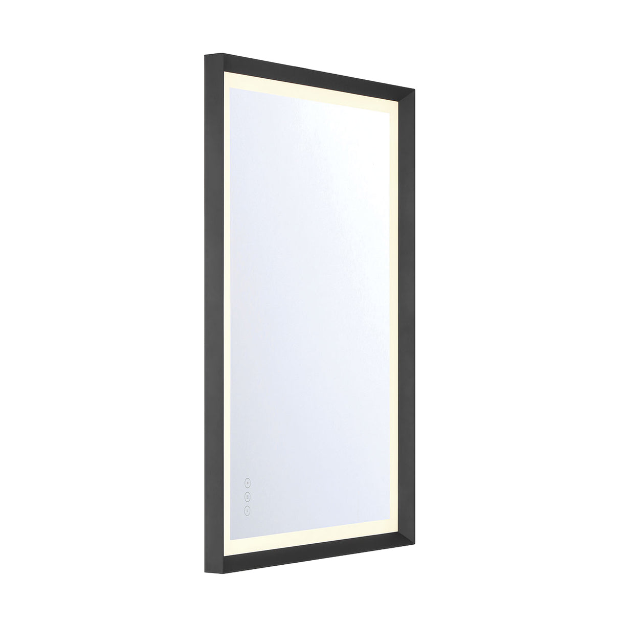 Norma Medium LED Rectangular Mirror 24" x 36", Brushed Black