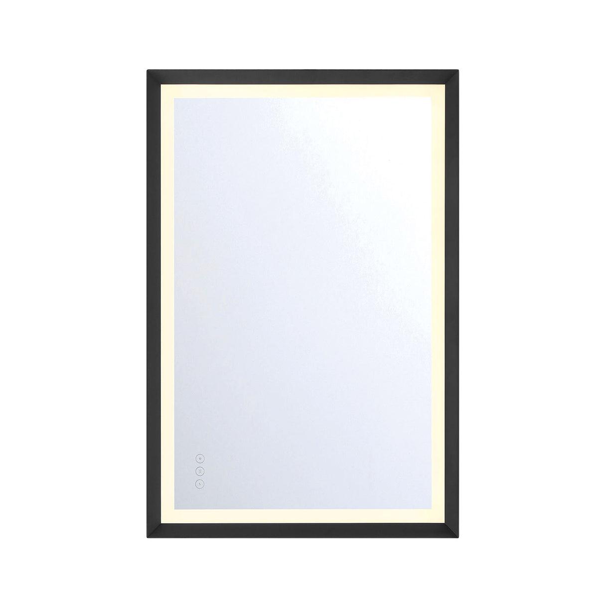 Norma Medium LED Rectangular Mirror 24" x 36", Brushed Black
