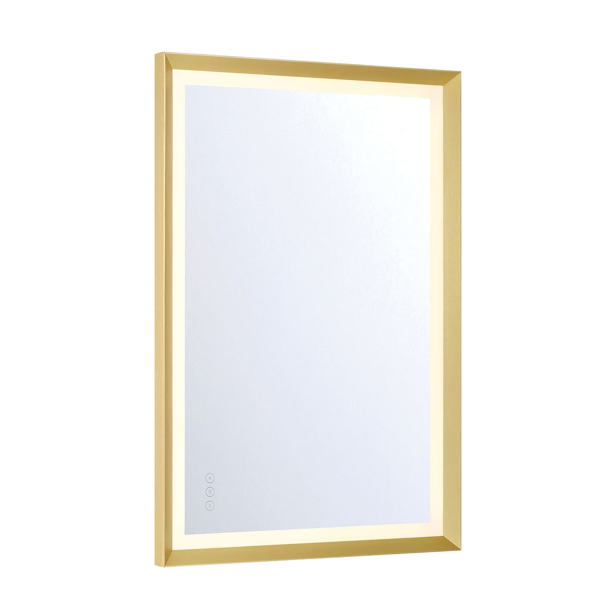 Norma Medium LED Rectangular Mirror 24" x 36", Brushed Brass