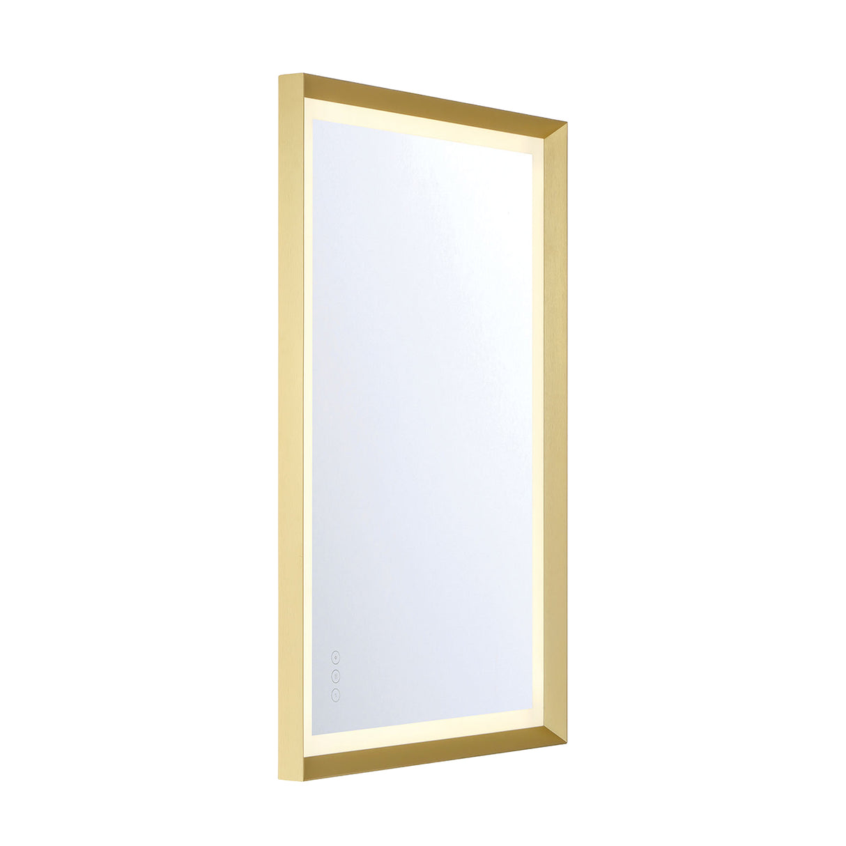 Norma Medium LED Rectangular Mirror 24" x 36", Brushed Brass