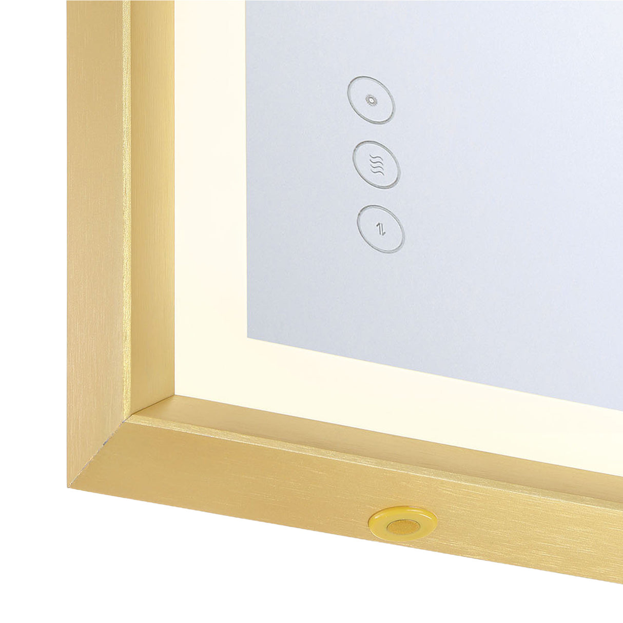 Norma Medium LED Rectangular Mirror 24" x 36", Brushed Brass