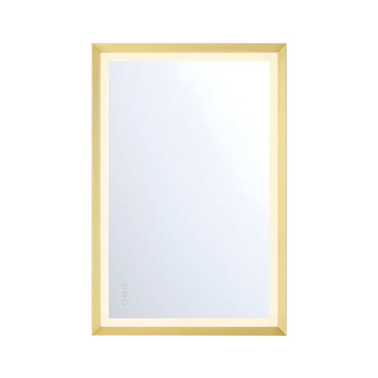 Norma Medium LED Rectangular Mirror 24" x 36", Brushed Brass