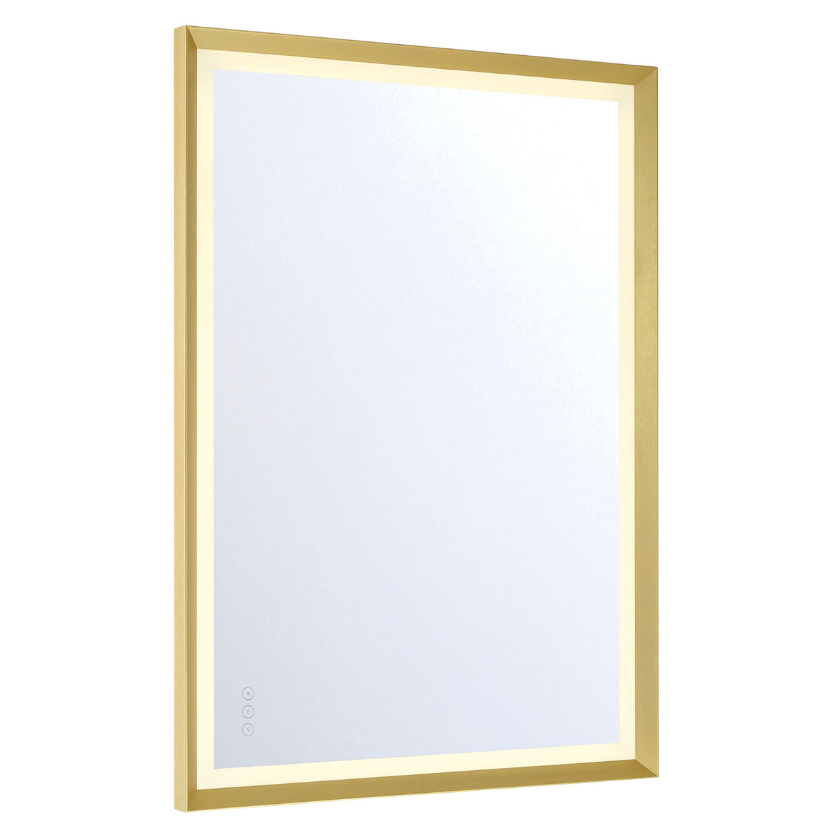 Norma Large LED Rectangular Mirror 30" x 42", Brushed Brass