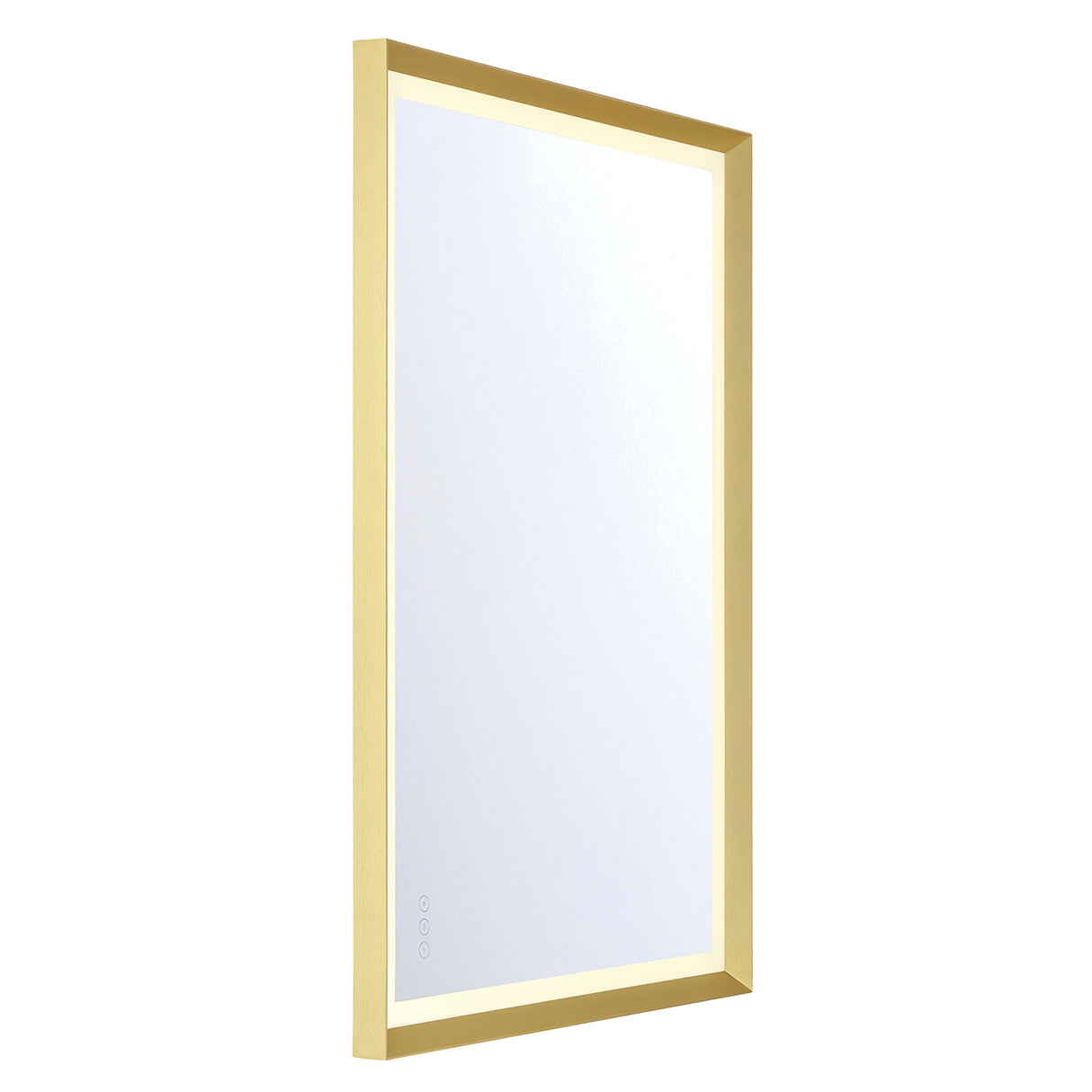 Norma Large LED Rectangular Mirror 30" x 42", Brushed Brass